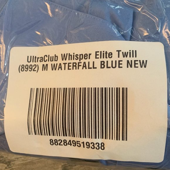 NWT ULTRACLUB WHISPER ELITE TWILL BUTTON DOWN FRENCH CUFFS WATERFALL BLUE MED. - Picture 3 of 9
